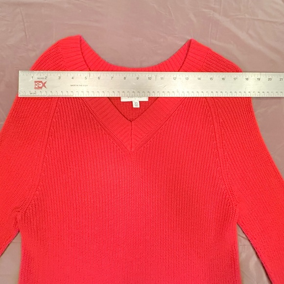 New Directions Red V-Neck Tunic High-Low Oversized Sweater Size XS - Picture 9 of 9
